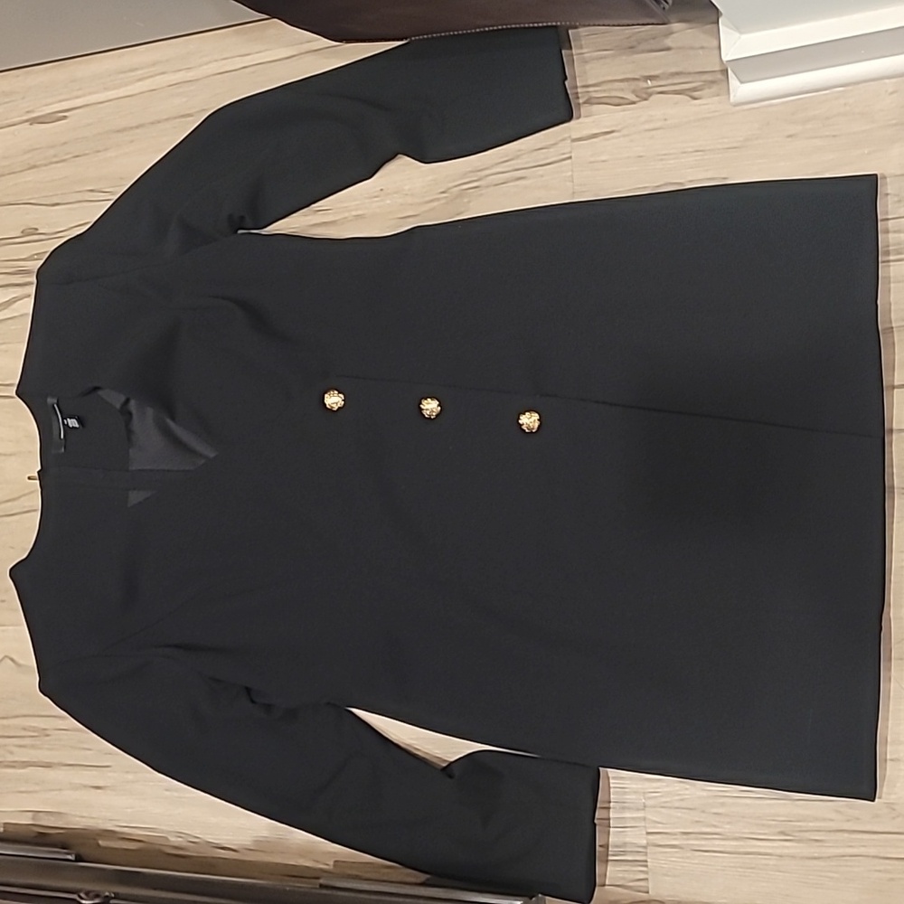 White House Black Market Black Blazer Dress with Gold Buttons. WORN ONCE